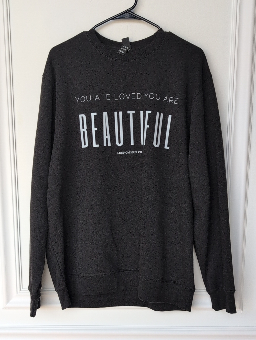 Women's Black 'Beautiful' Crewneck Sweatshirt -